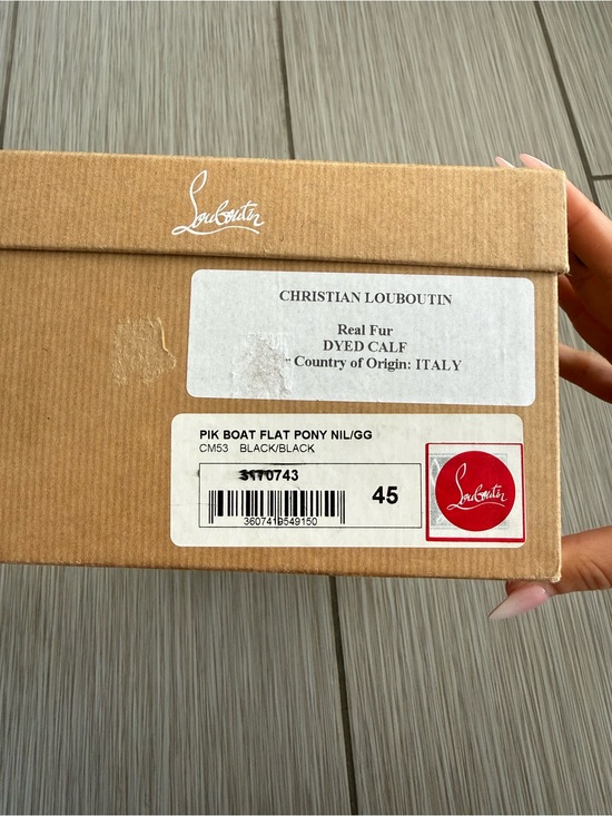 Christian Louboutin Black Roller Boat Flat with real pony hair main image 5